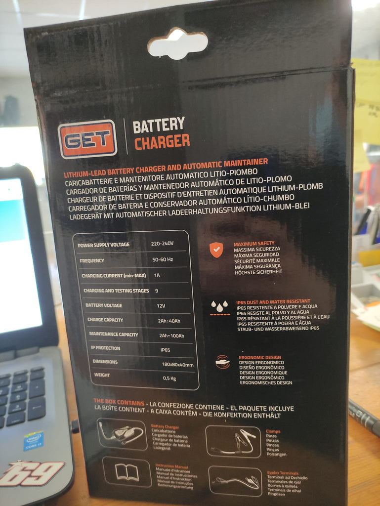 Cargador batería moto GET Athena Battery Charger
